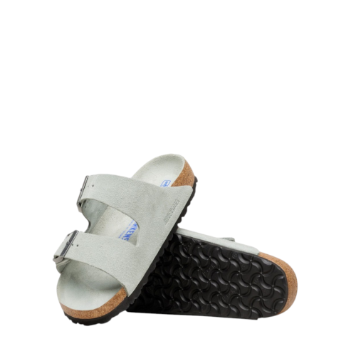 Birkenstock Light Grey Double-Strap Sandals. 