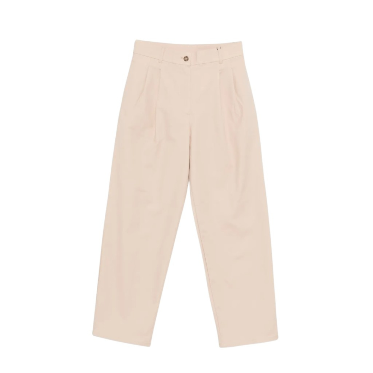Calvin Klein Beige Wide-Leg Tailored Trousers.  