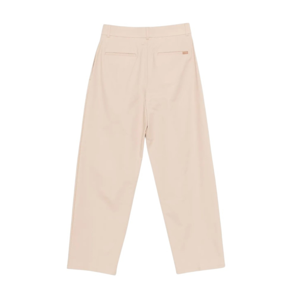 Calvin Klein Beige Wide-Leg Tailored Trousers.  