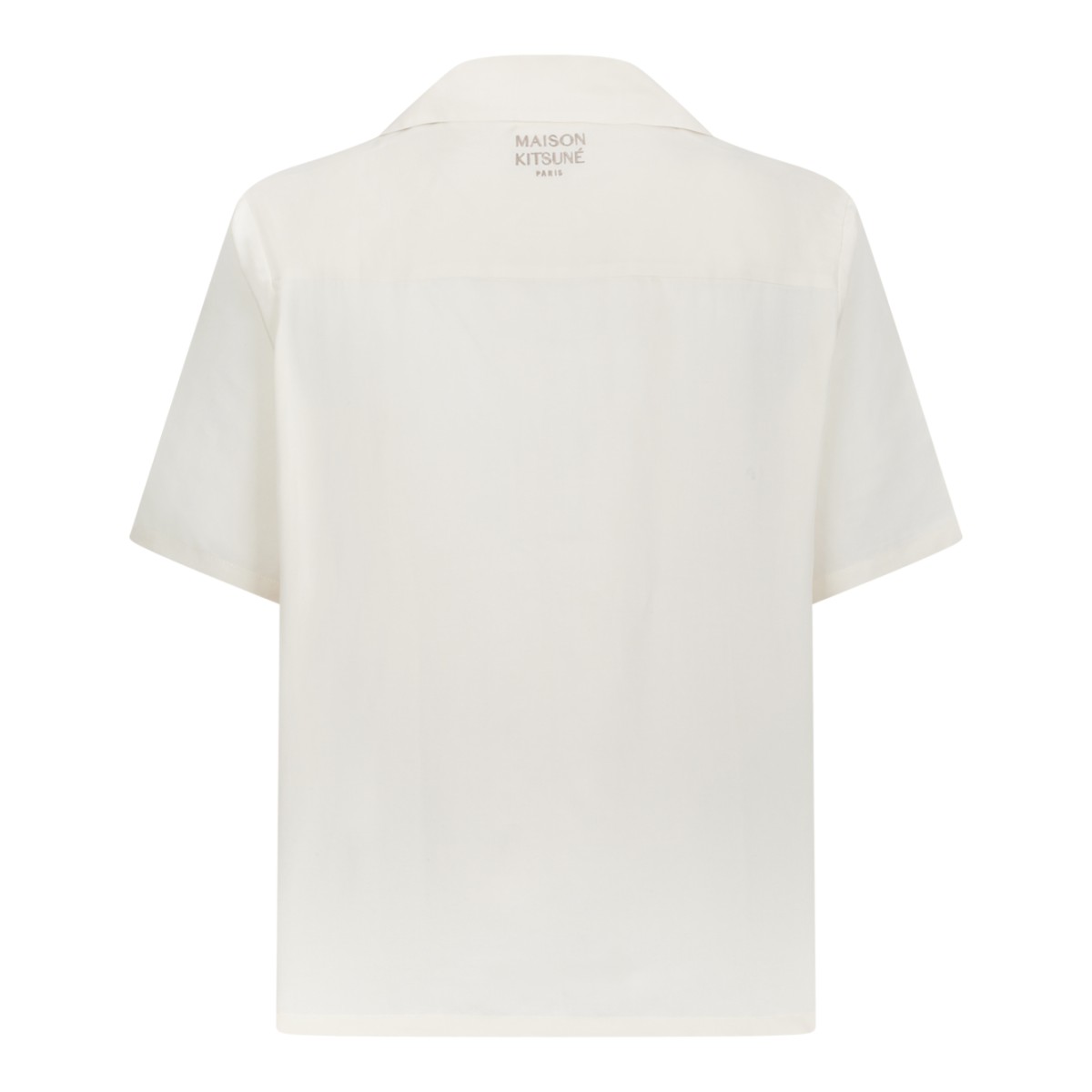 Maison Kitsun Beige Short-Sleeve Utility Shirt.