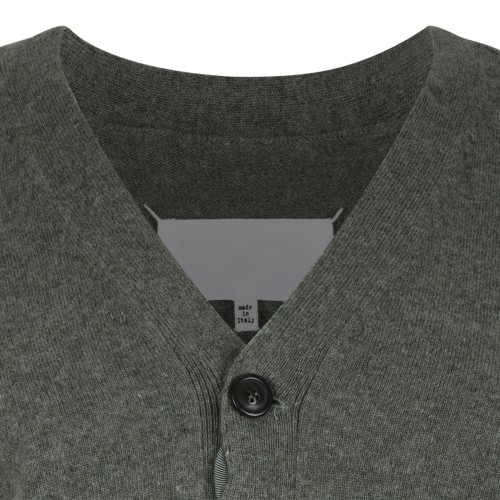 Maison Margiela Grey Cropped Wool Cardigan. 