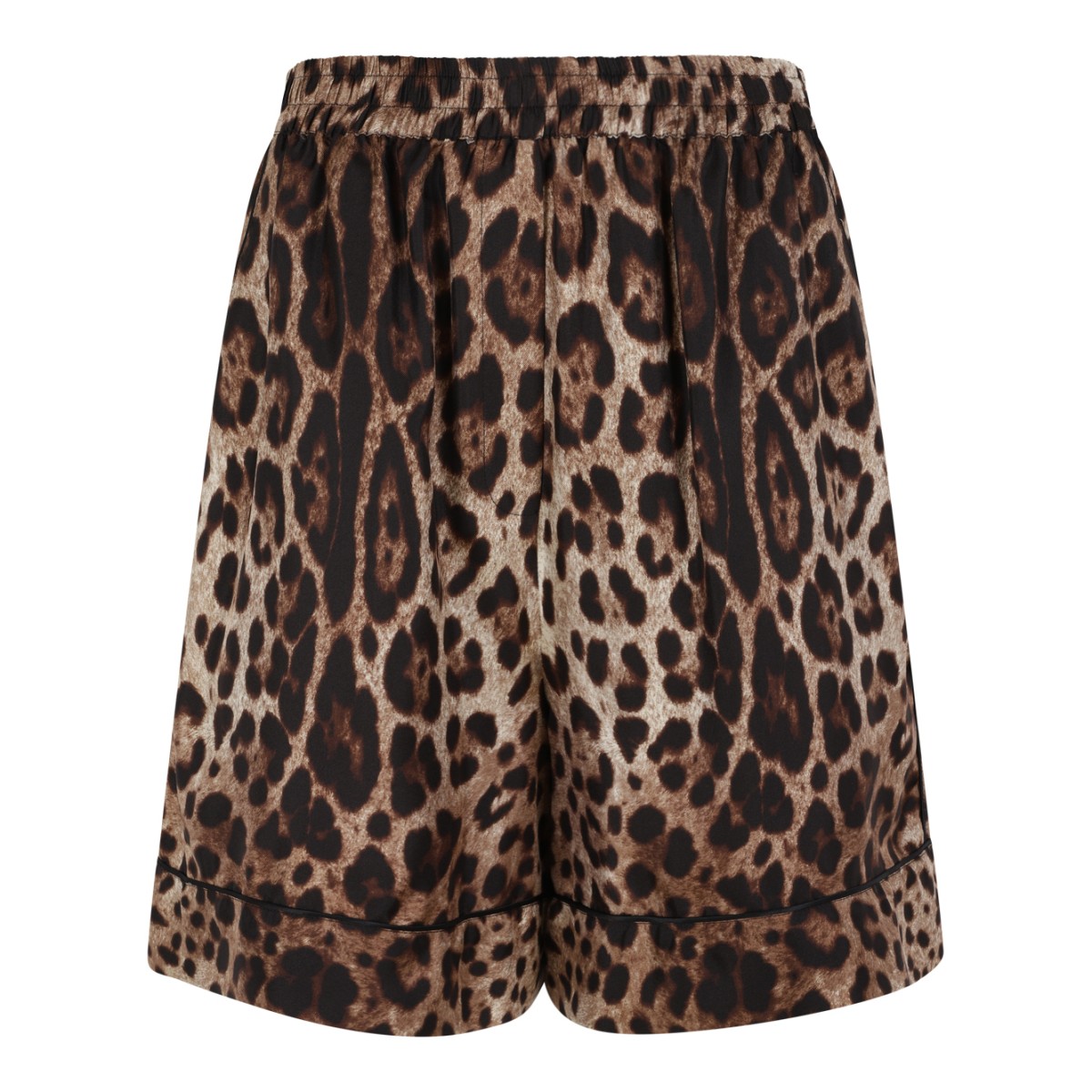 Dolce & Gabbana Leopard Print Silk Shorts.