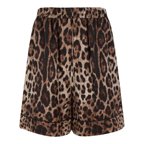 Dolce & Gabbana Leopard Print Silk Shorts.