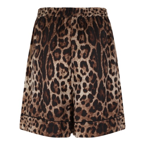 Dolce & Gabbana Leopard Print Silk Shorts.
