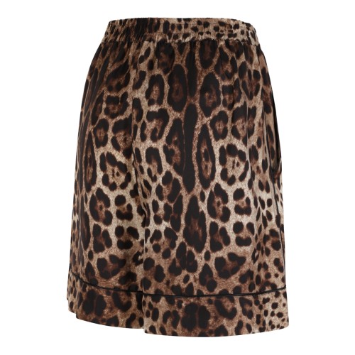 Dolce & Gabbana Leopard Print Silk Shorts.