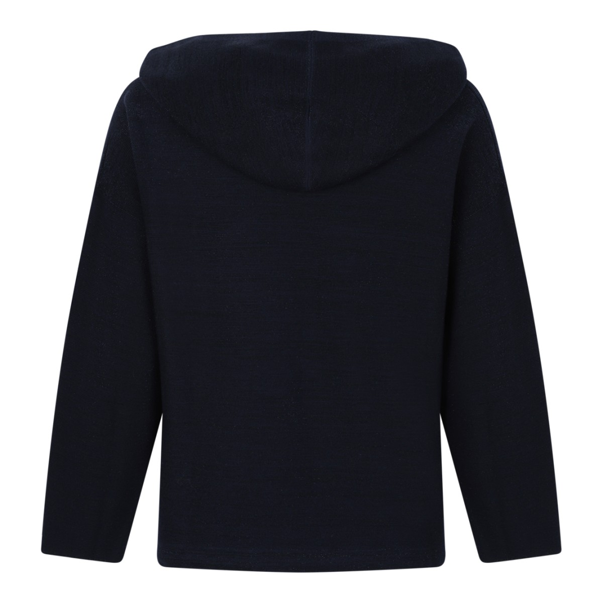 Fabiana Filippi Navy Textured Hooded Knit Top.  