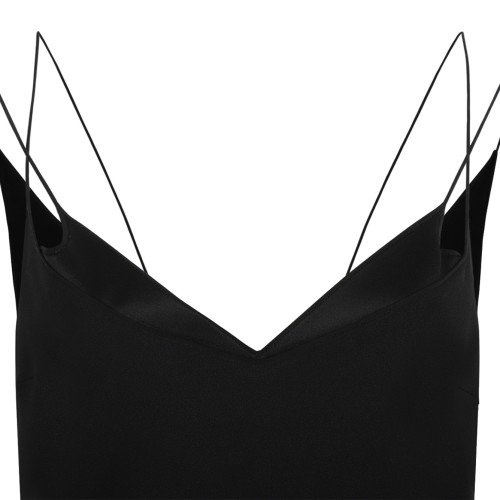 Tom Ford Black Slip Maxi Dress with Chain Straps.