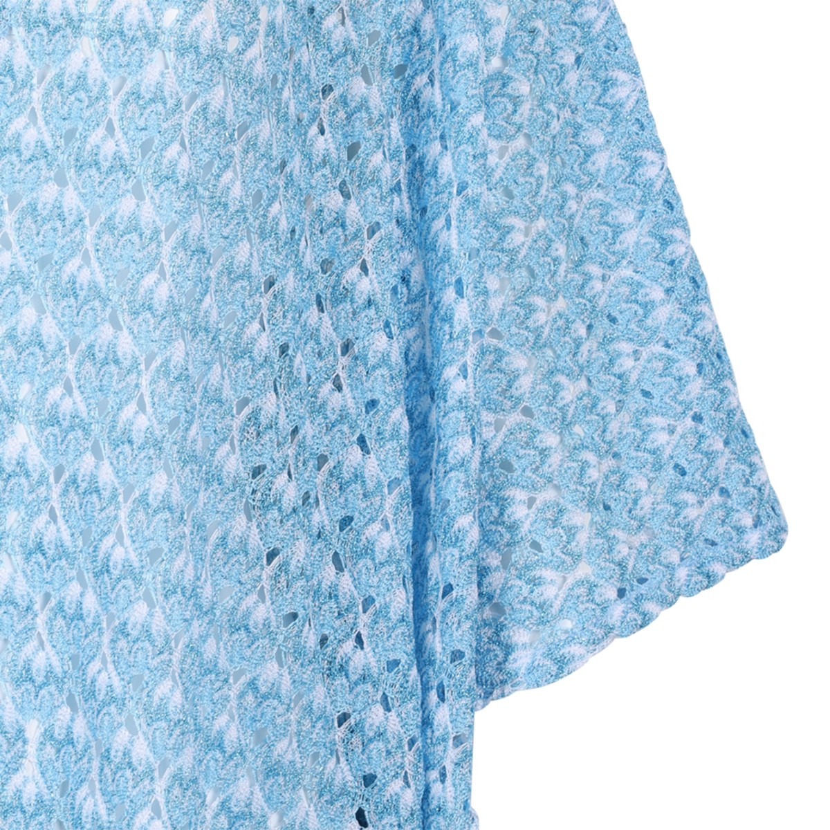 Missoni Light Blue Patterned Kaftan Maxi Dress.