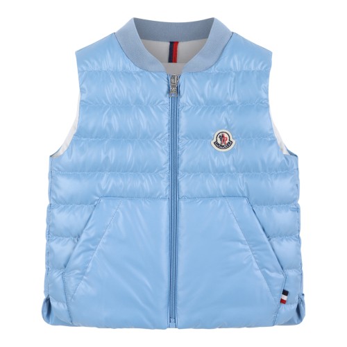 Moncler Light Blue Quilted Down Vest.