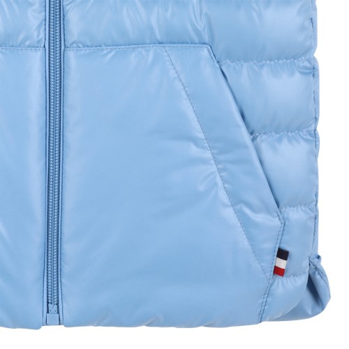 Moncler Light Blue Quilted Down Vest.