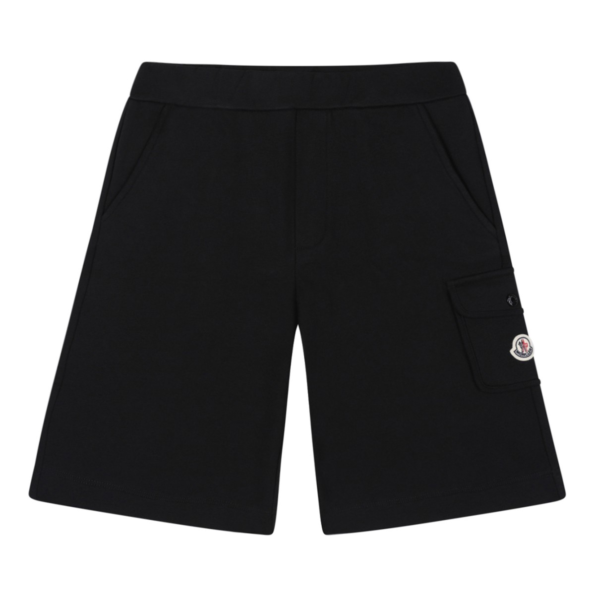 Moncler Black Cotton Bermuda Shorts.