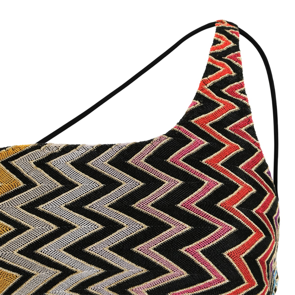Missoni Multicolor Zigzag One-Shoulder Bikini Set.