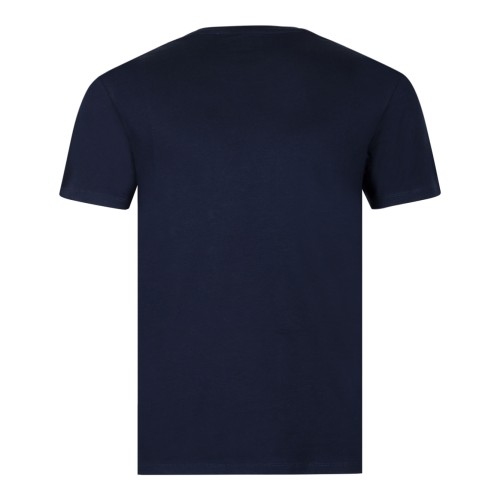 Selected Navy Cotton Crew Neck T-Shirt. 2