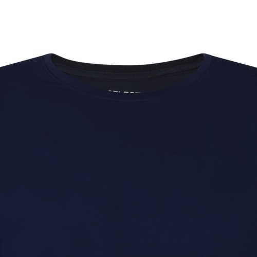 Selected Navy Cotton Crew Neck T-Shirt.