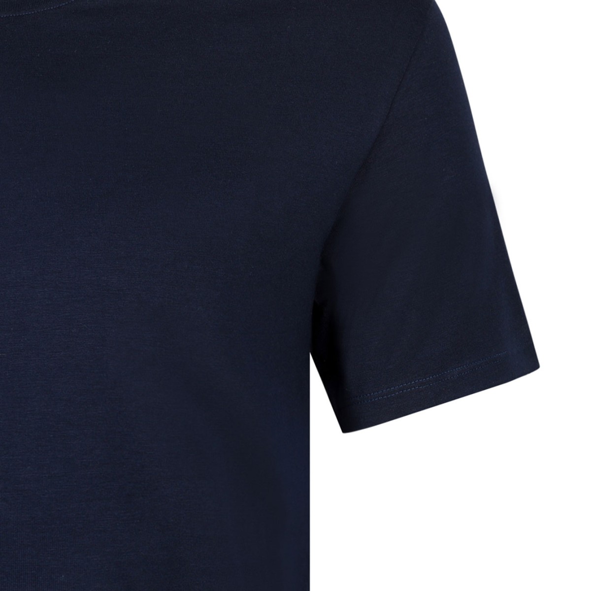 Selected Navy Cotton Crew Neck T-Shirt.