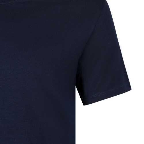 Selected Navy Cotton Crew Neck T-Shirt.