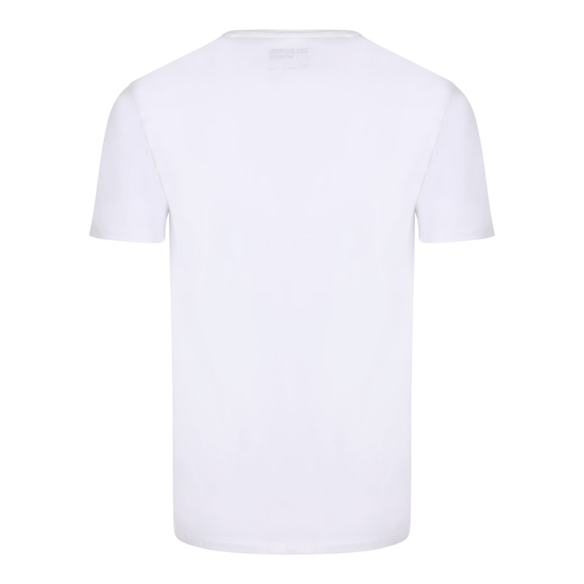 Selected White Cotton Crew Neck T-Shirt.
