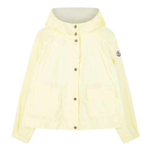Moncler Kids Yellow Hooded Lightweight Jacket.