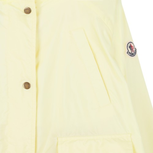 Moncler Kids Yellow Hooded Lightweight Jacket.