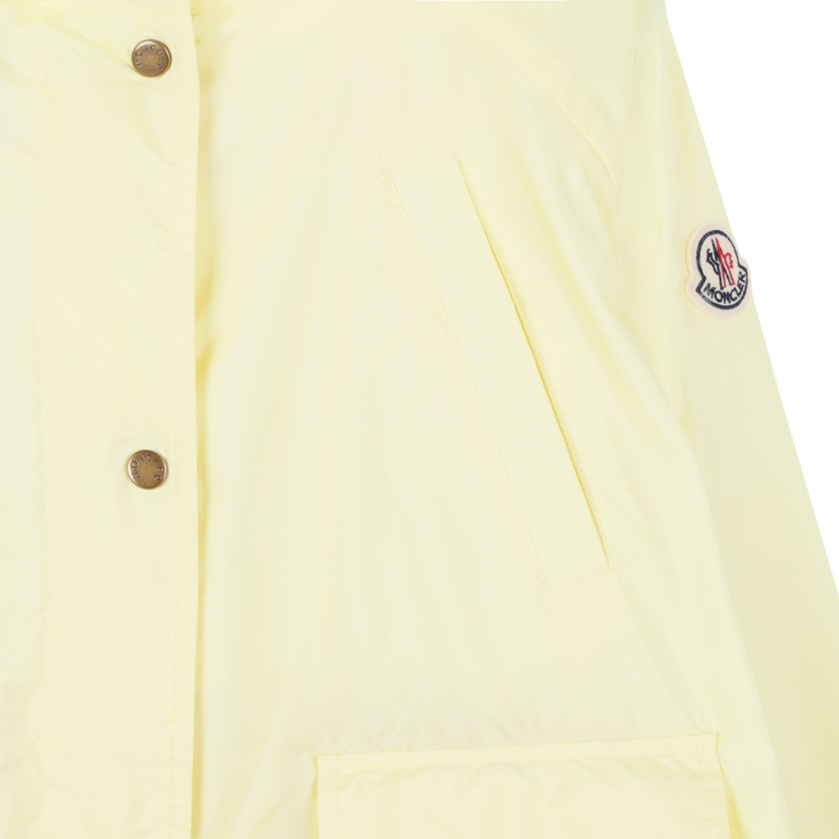 Moncler Yellow Hooded Lightweight Jacket.