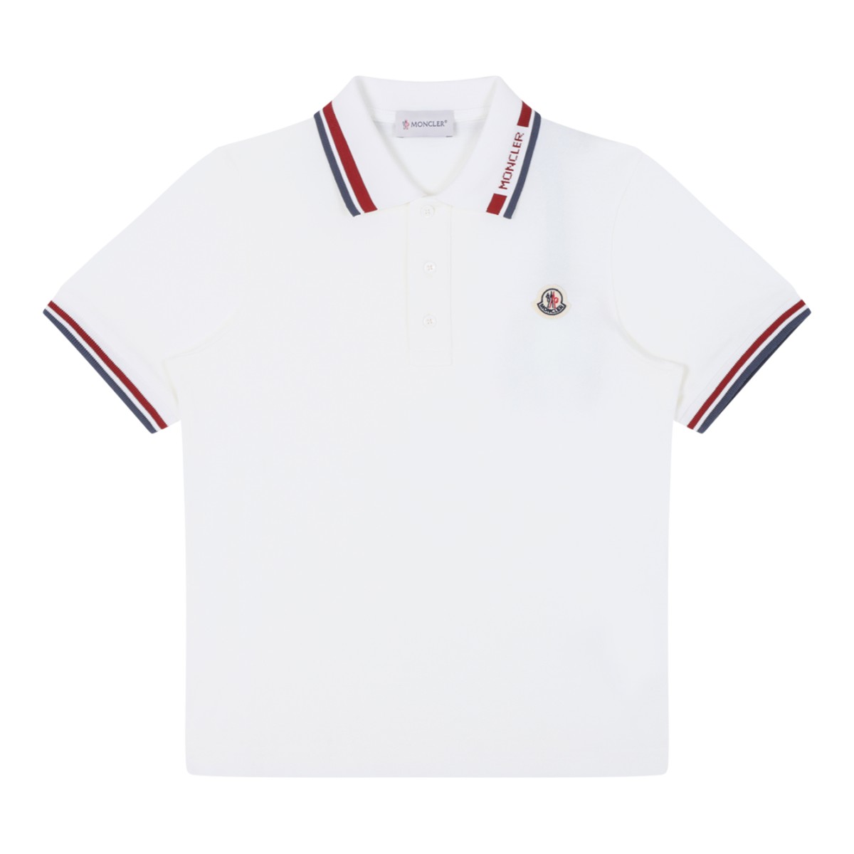 Moncler White Polo and Navy Shorts Set.