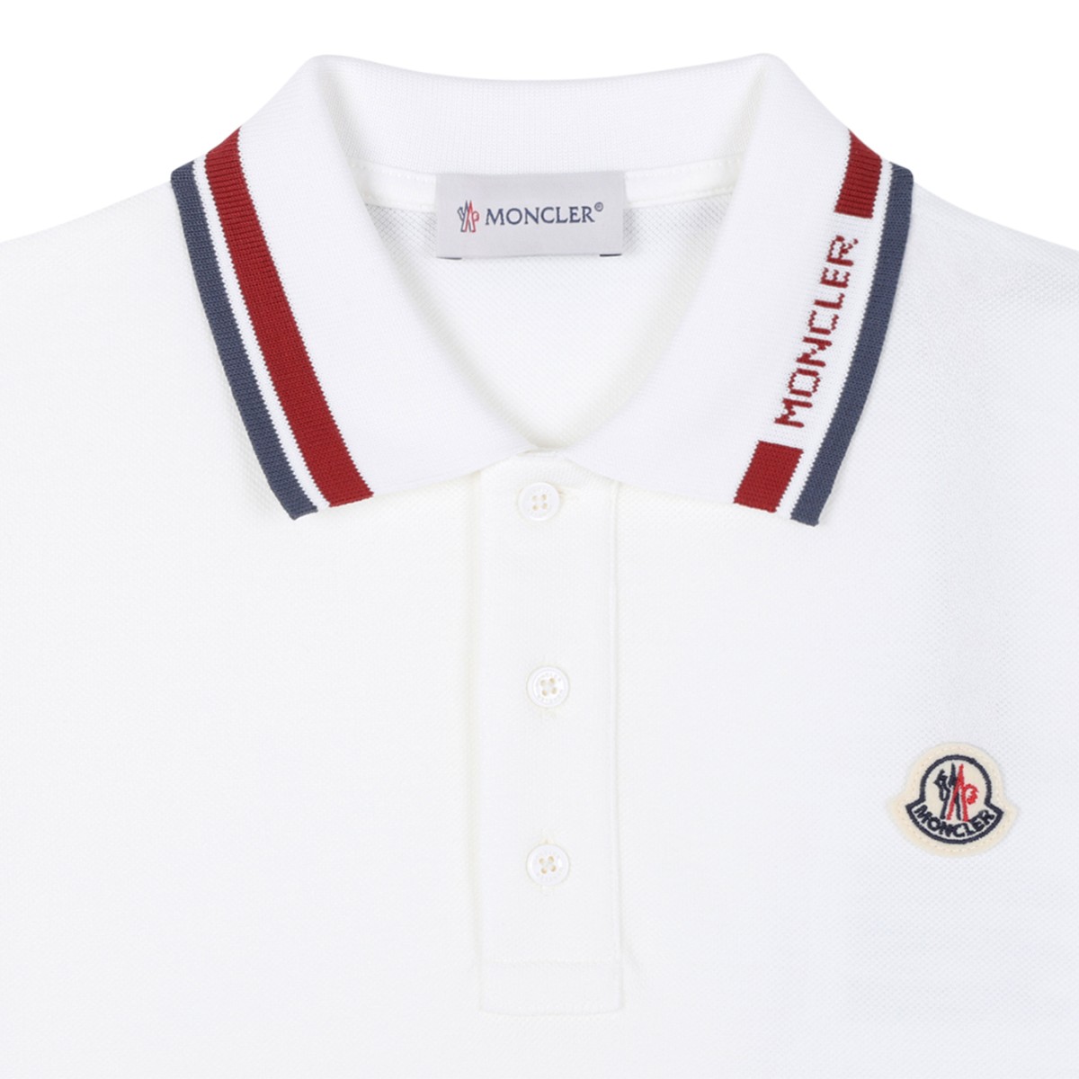 Moncler White Polo and Navy Shorts Set.