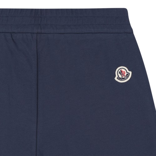 Moncler White Polo and Navy Shorts Set.
