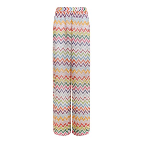 Missoni Multicolor Zigzag Knit Wide-Leg Trousers.