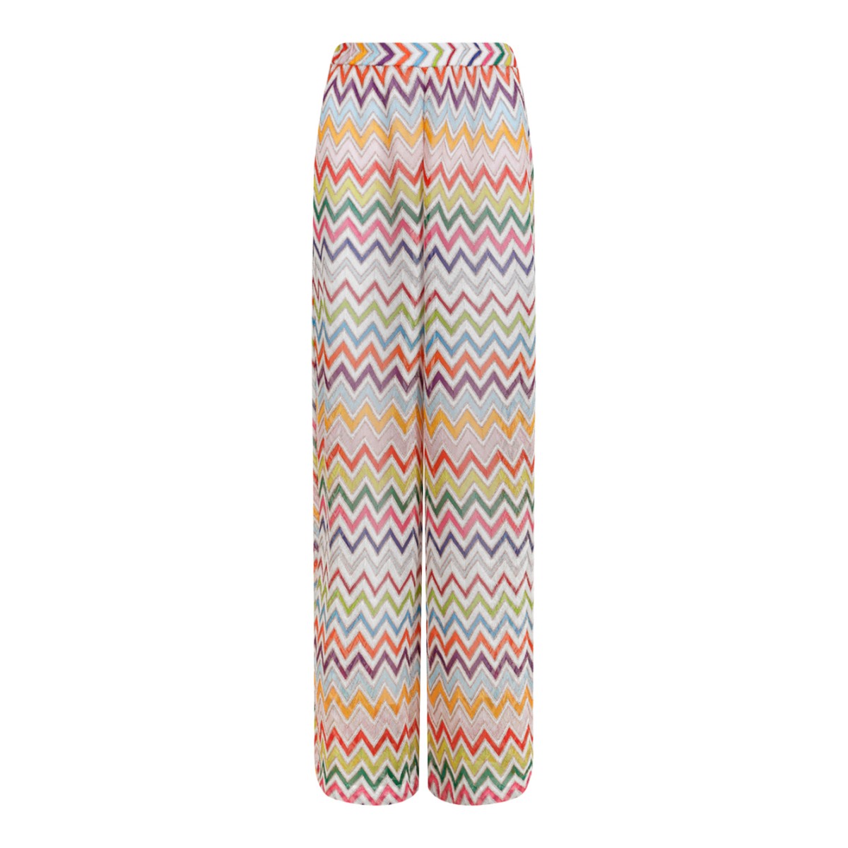 Missoni Multicolor Zigzag Knit Wide-Leg Trousers.