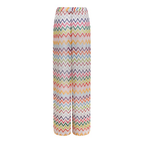 Missoni Multicolor Zigzag Knit Wide-Leg Trousers.