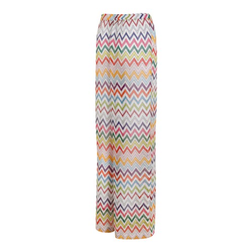 Missoni Multicolor Zigzag Knit Wide-Leg Trousers.