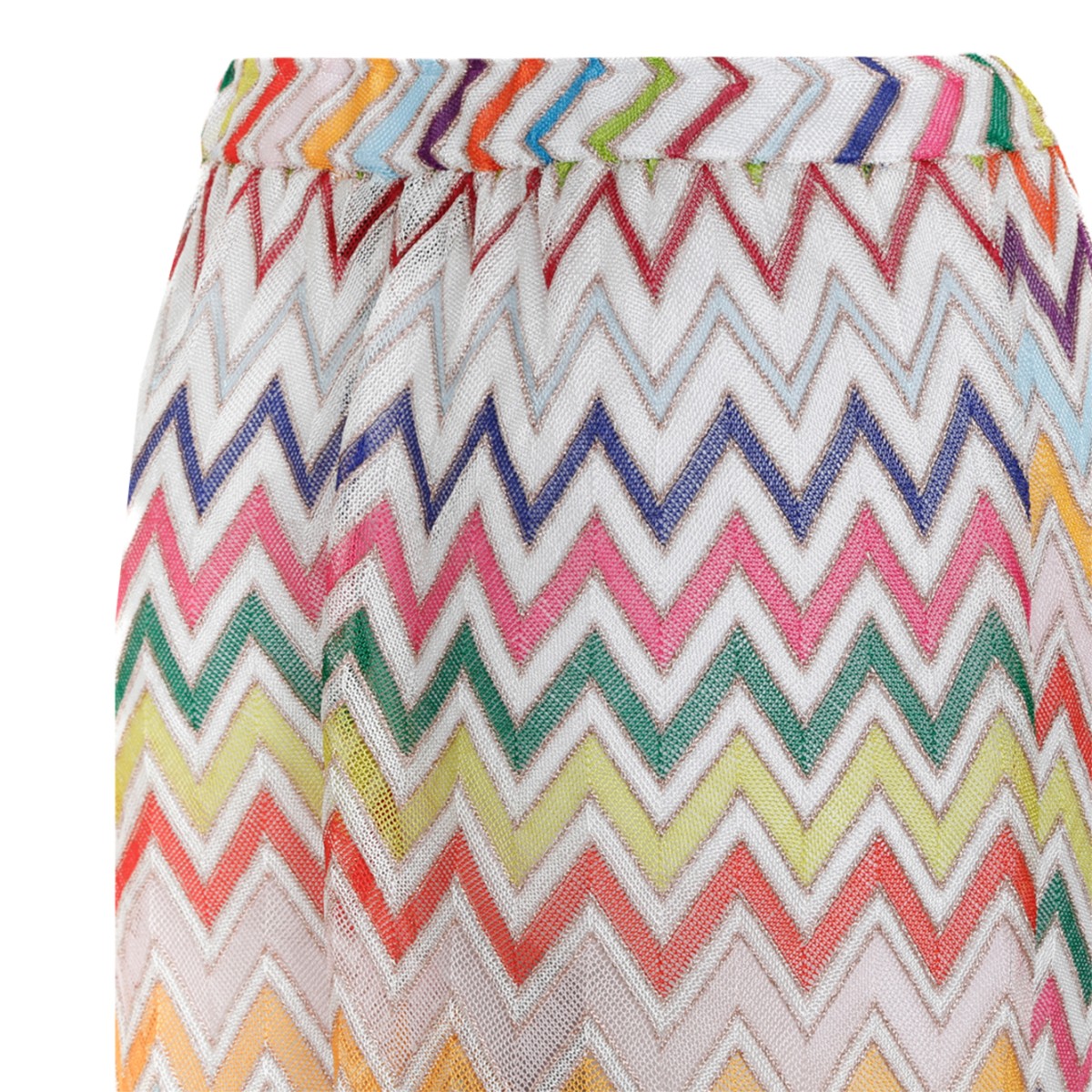 Missoni Multicolor Zigzag Knit Wide-Leg Trousers.