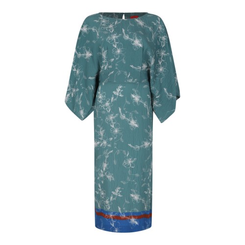 Merci Green Printed Midi Dress.