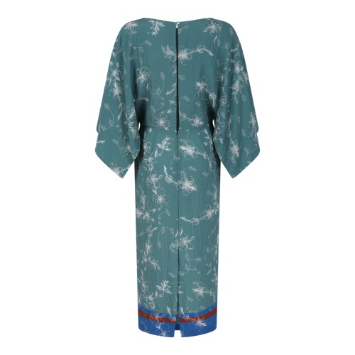 Merci Green Printed Midi Dress. 2