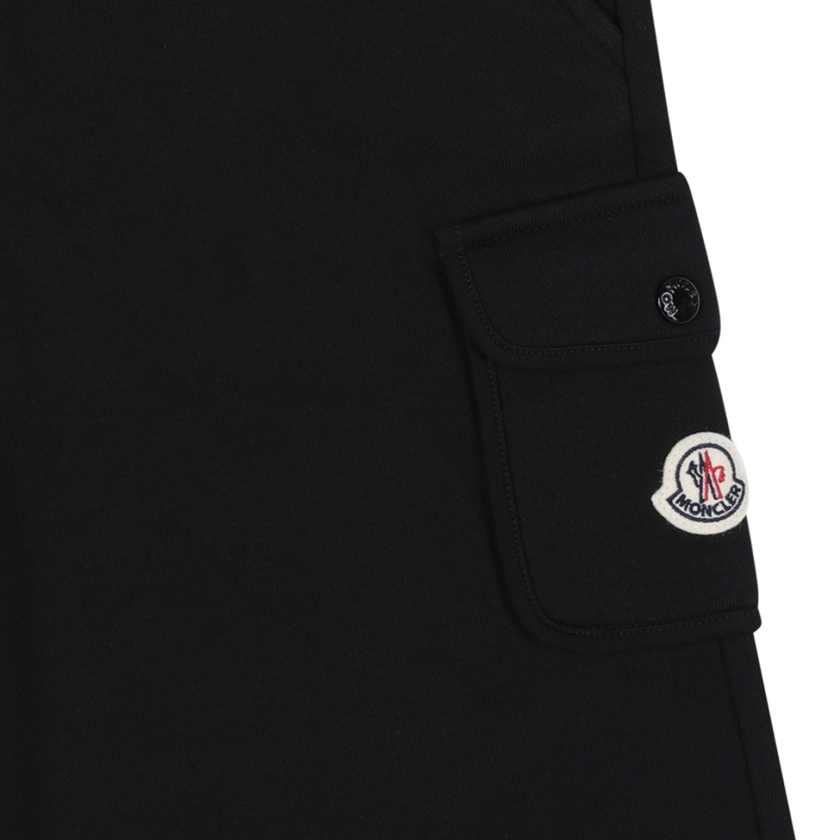 Moncler Black Cotton Bermuda Shorts.
