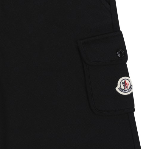 Moncler Black Cotton Bermuda Shorts.