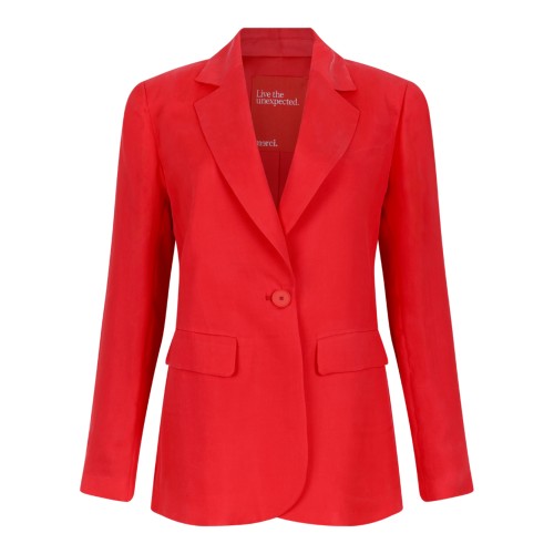 Merci Red Single-Breasted Tailored Blazer.