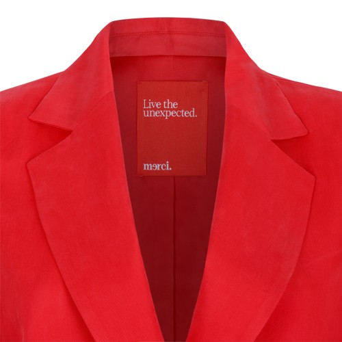 Merci Red Single-Breasted Tailored Blazer.