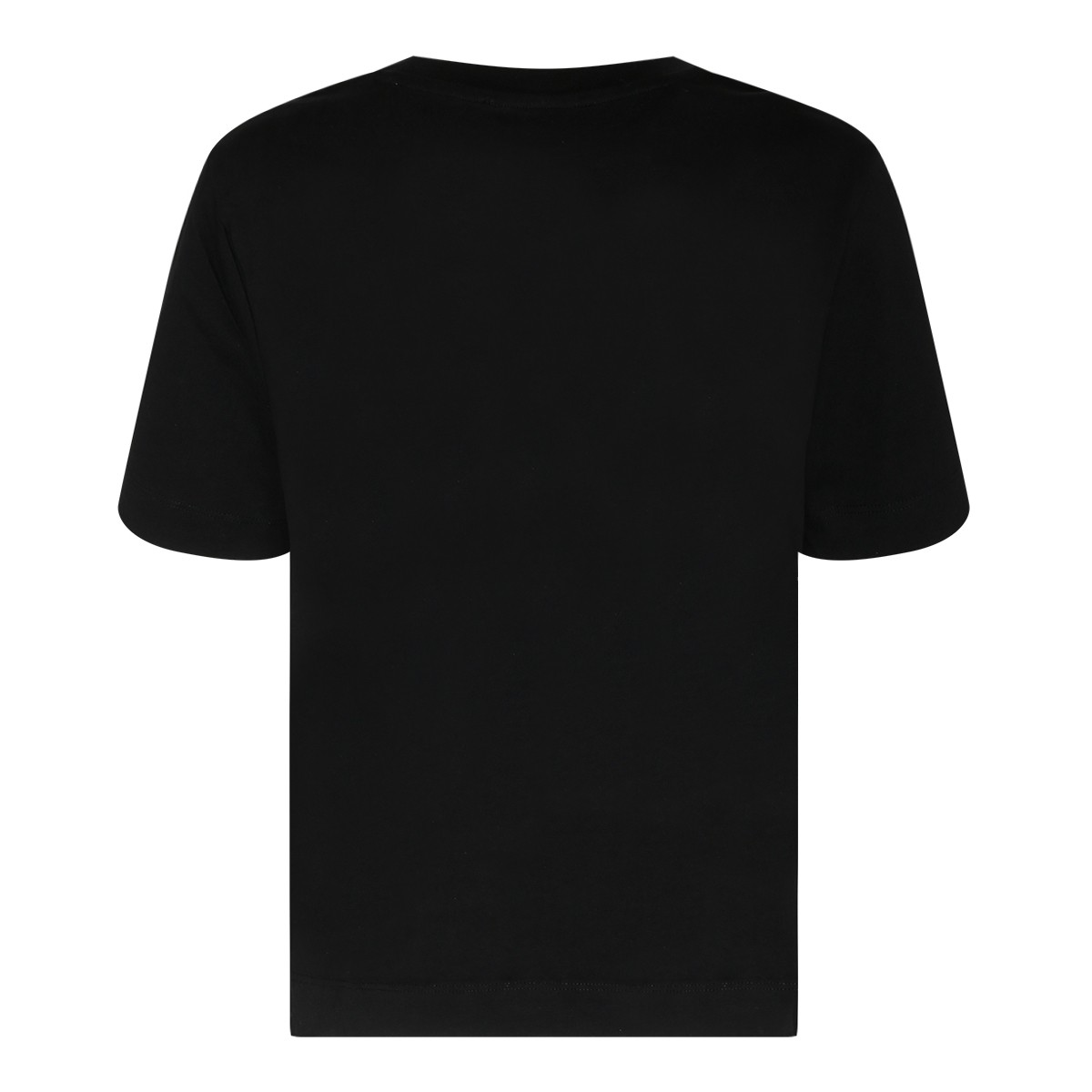 Selected Black Cotton Crew Neck T-Shirt.