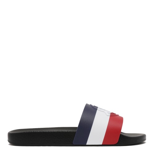 Moncler Tricolor Rubber Slide Sandals.