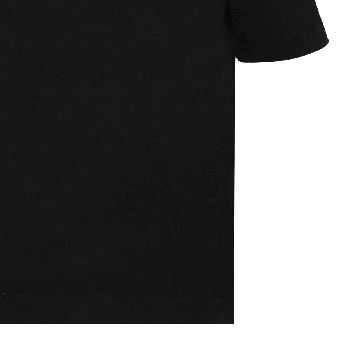 Selected Black Cotton Crew Neck T-Shirt.