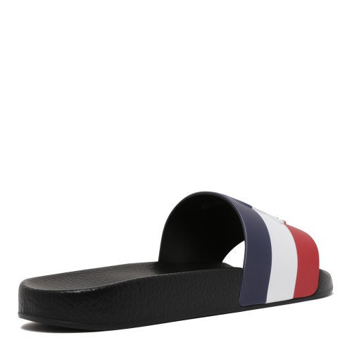 Moncler Tricolor Rubber Slide Sandals.