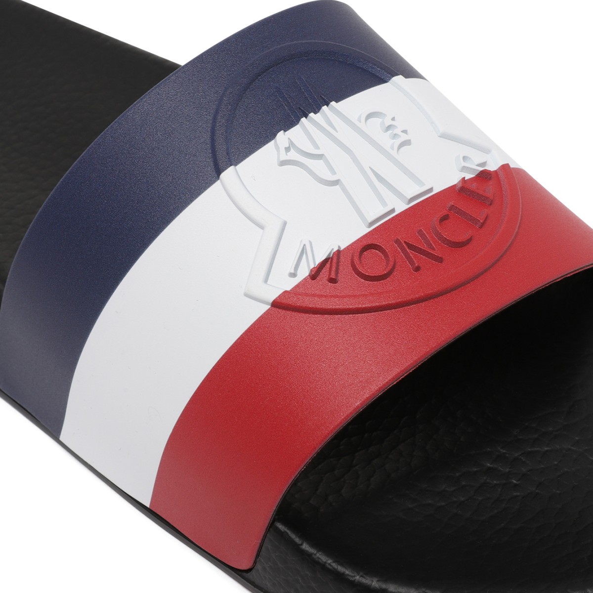 Moncler Tricolor Rubber Slide Sandals.