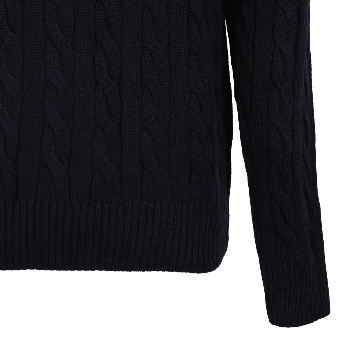 Hunter Navy Cable Knit Cotton Sweater