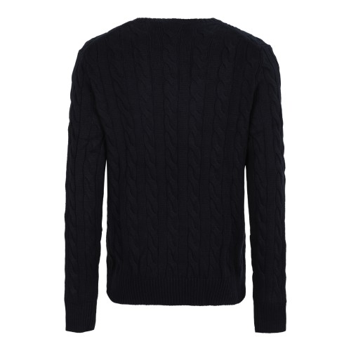 Hunter Navy Cable Knit Cotton Sweater 2