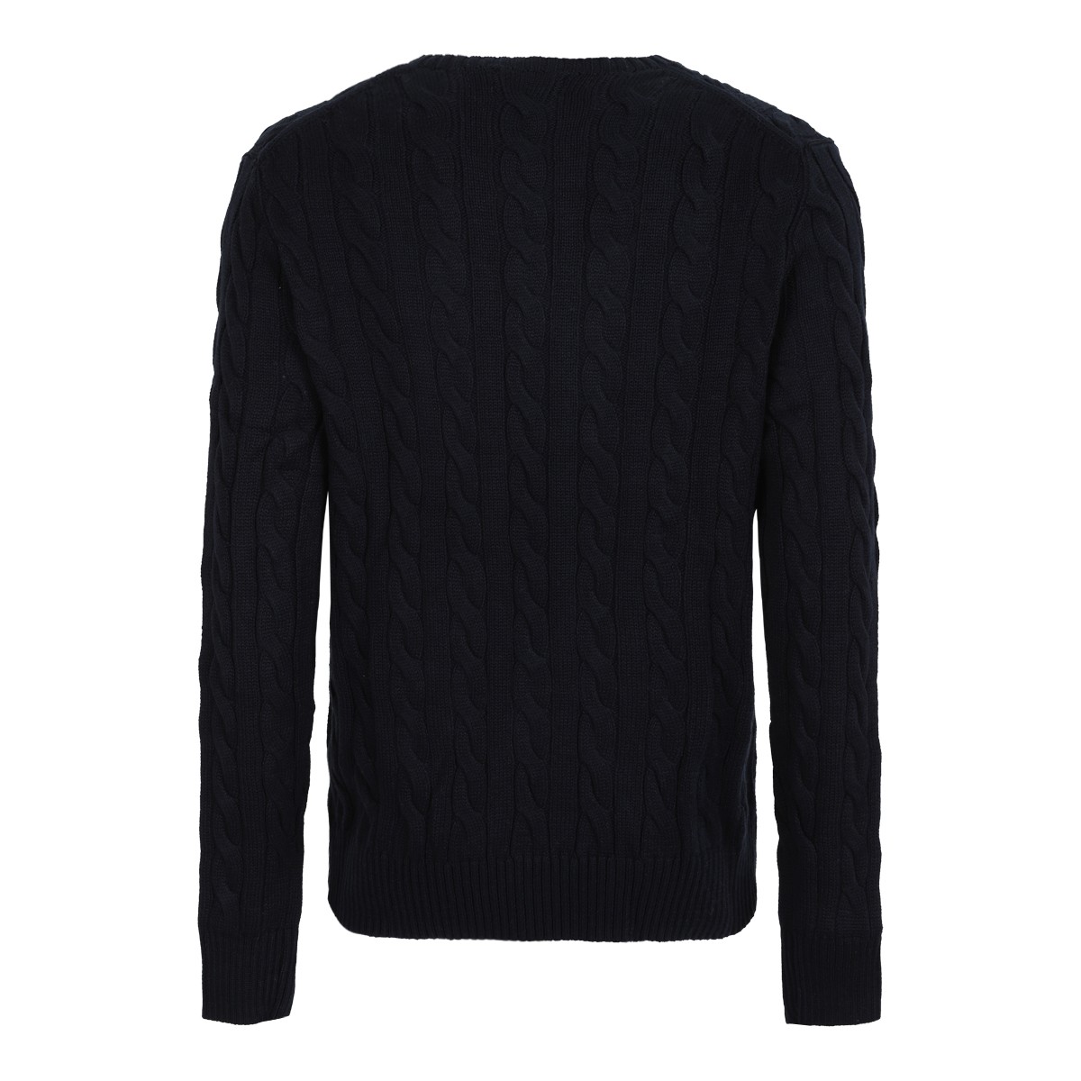 Hunter Navy Cable Knit Cotton Sweater
