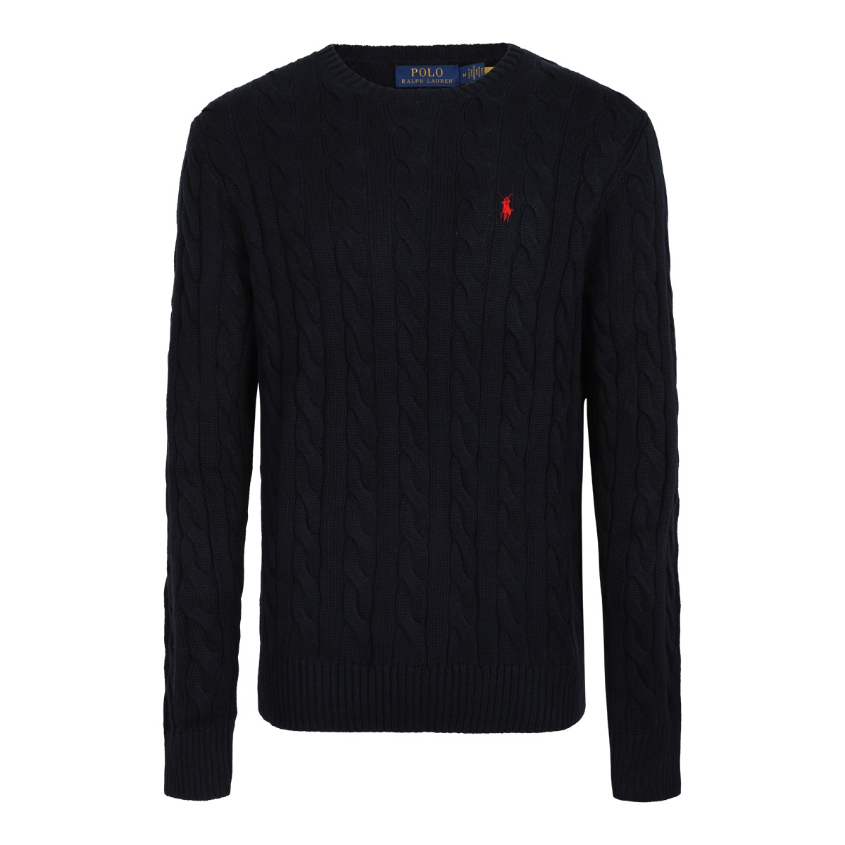 Hunter Navy Cable Knit Cotton Sweater