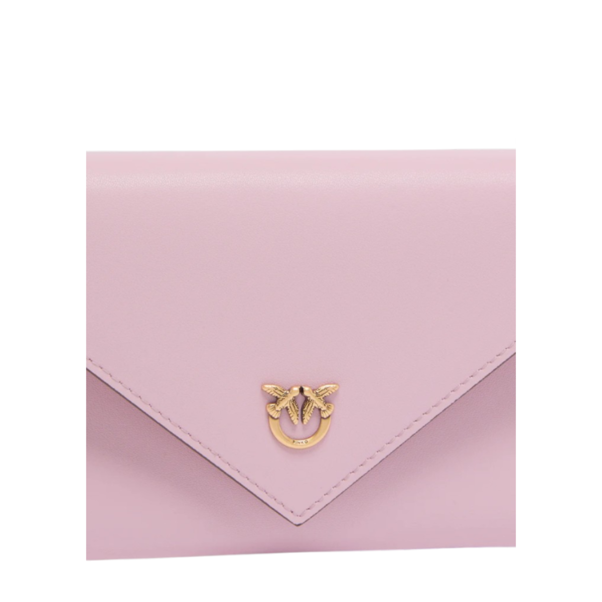 Pinko Pink Leather Envelope Clutch with Chain Strap.