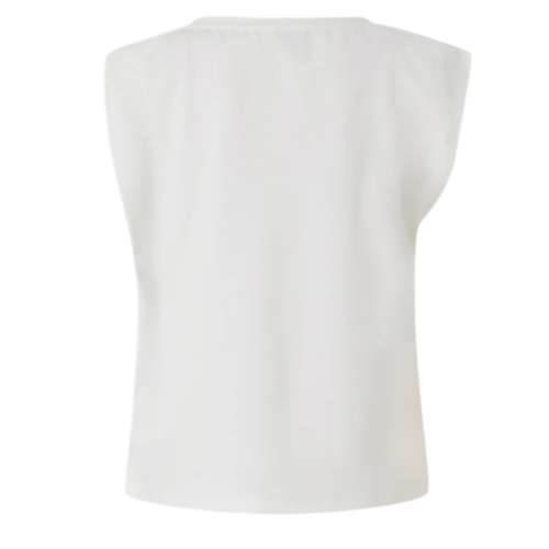 Pinko White Asymmetric Top with Gold-Tone Detail. 2
