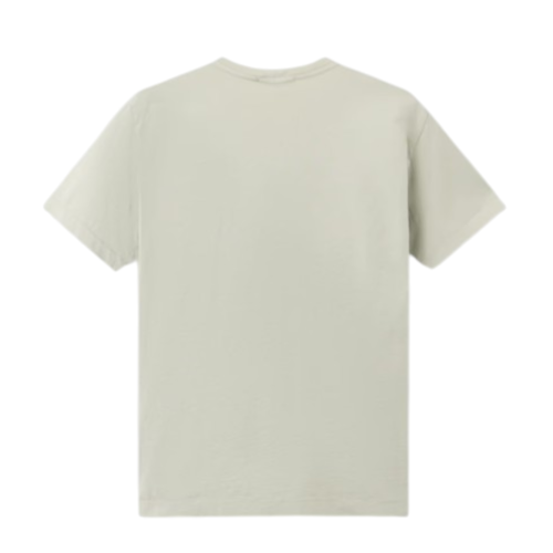 Stone Island Cream Cotton T-Shirt with Logo Patch. 2